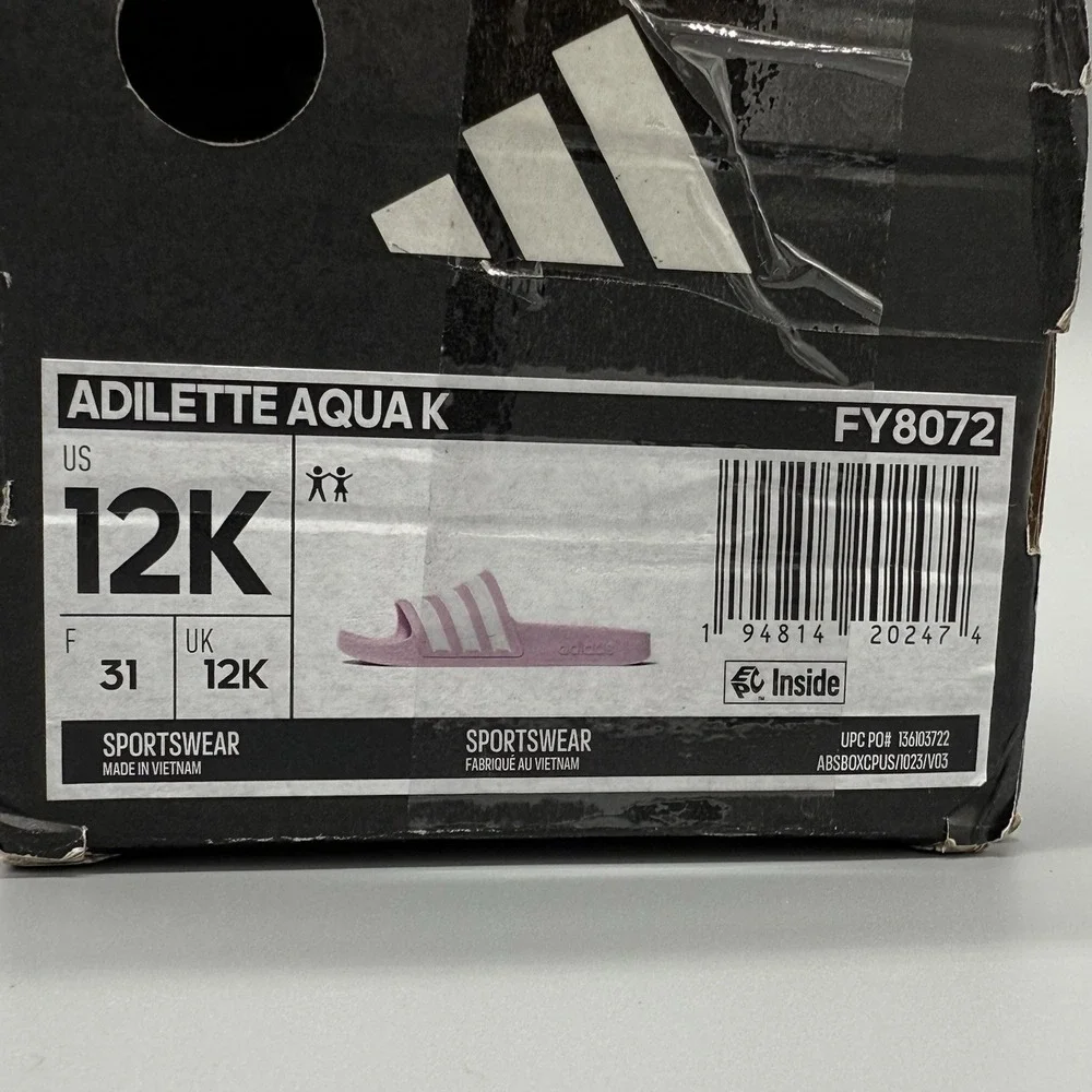 Adidas Adilette Aqua‎ K Almost Pink Color Sandals Toddler Size 12K FY8072 NEW